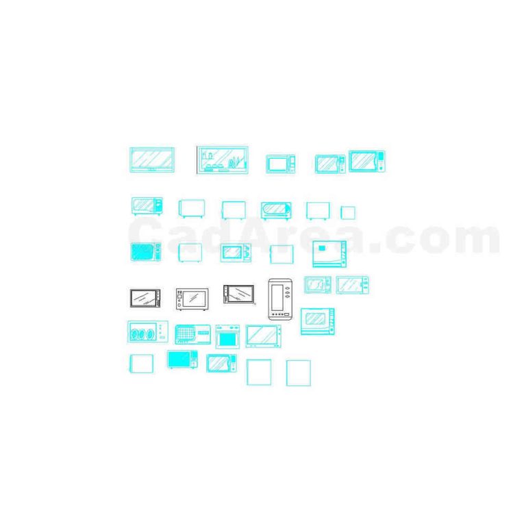 Microwave Oven AUTOCAD BLOCK CadArea Premium Design & Blueprint