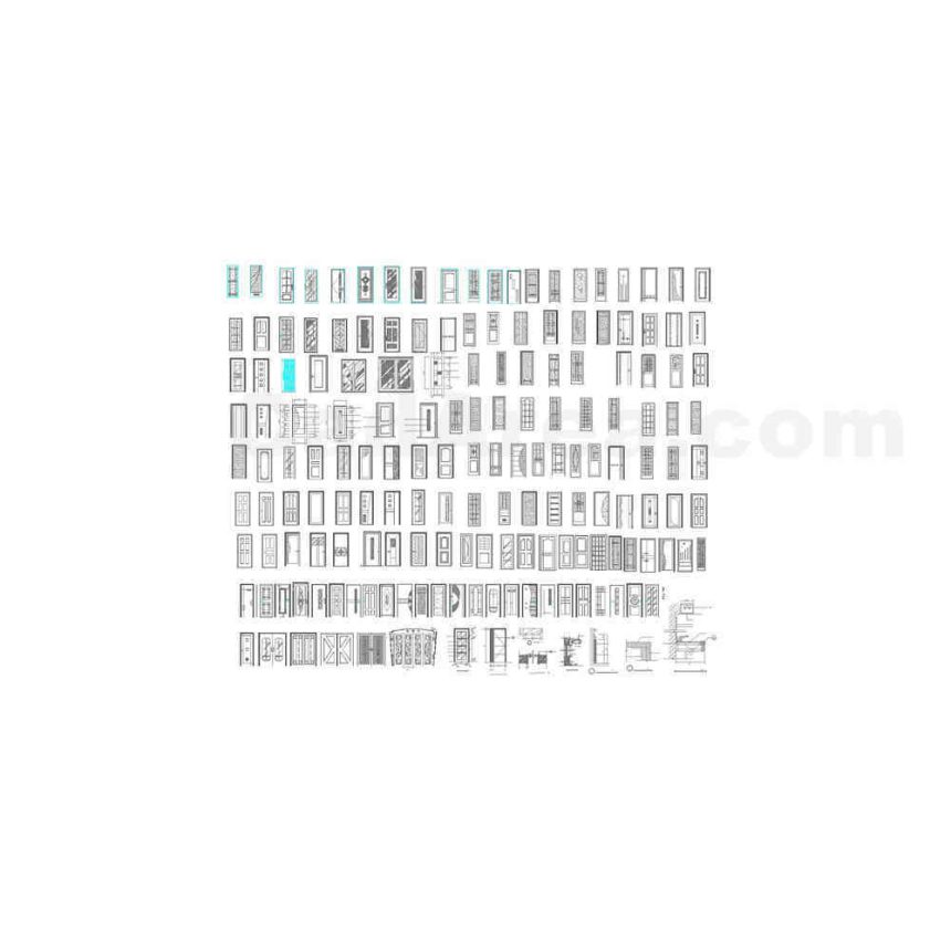 Door and door handle AUTOCAD block CadArea Premium Design