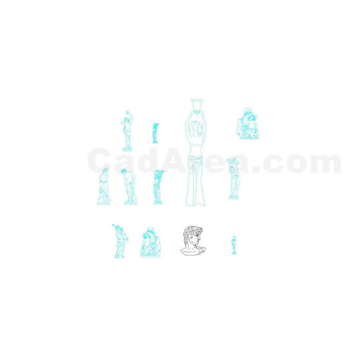 European Sculpture AUTOCAD block CadArea Premium Design & Blueprint