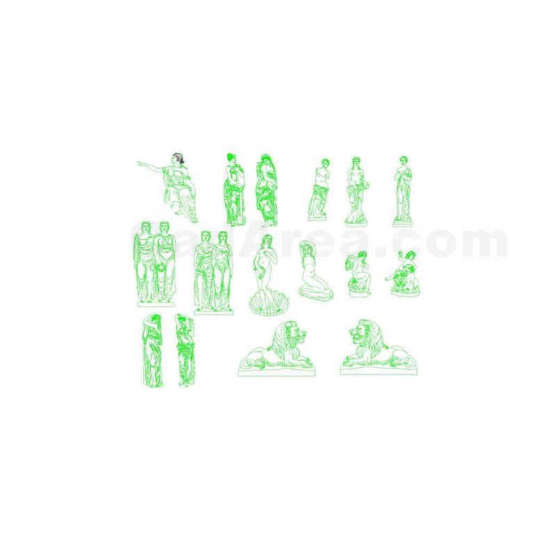 European Statues AUTOCAD block CadArea Premium Design & Blueprint