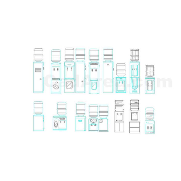 Water dispenser AUTOCAD BLOCK CadArea Premium Design & Blueprint