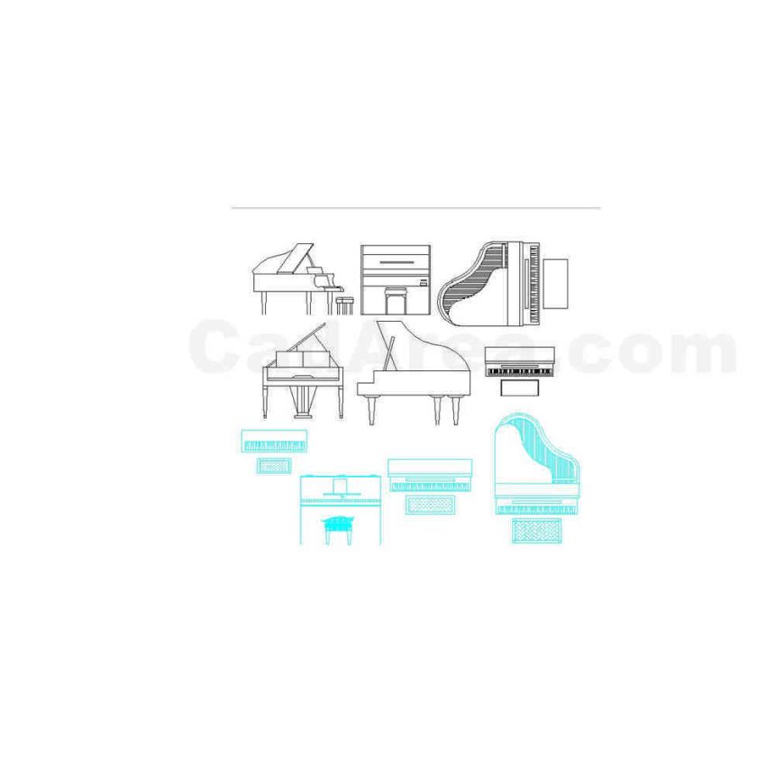 piano AUTOCAD BLOCK CadArea Premium Design & Blueprint Downloads for
