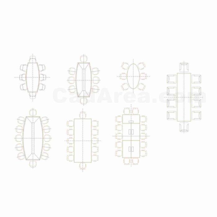 Conference table autocad block CadArea Premium Design & Blueprint Downloads for Project