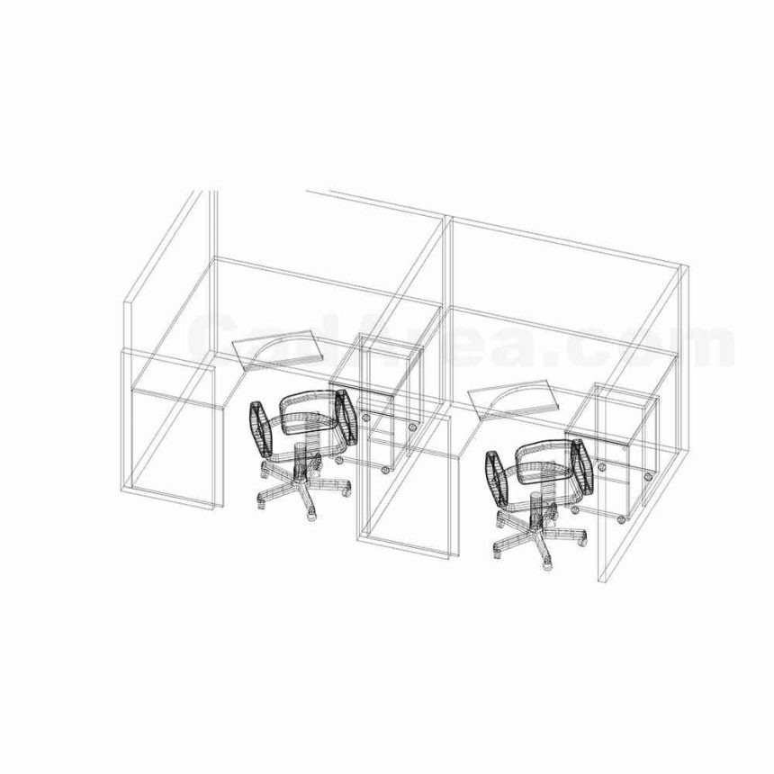 Towperson Work Station and Privacy Partition Panel CadArea Premium